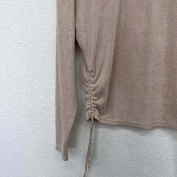 Zara cream long sleeve side strap womens blouse  Size: S - Picture 4 of 9